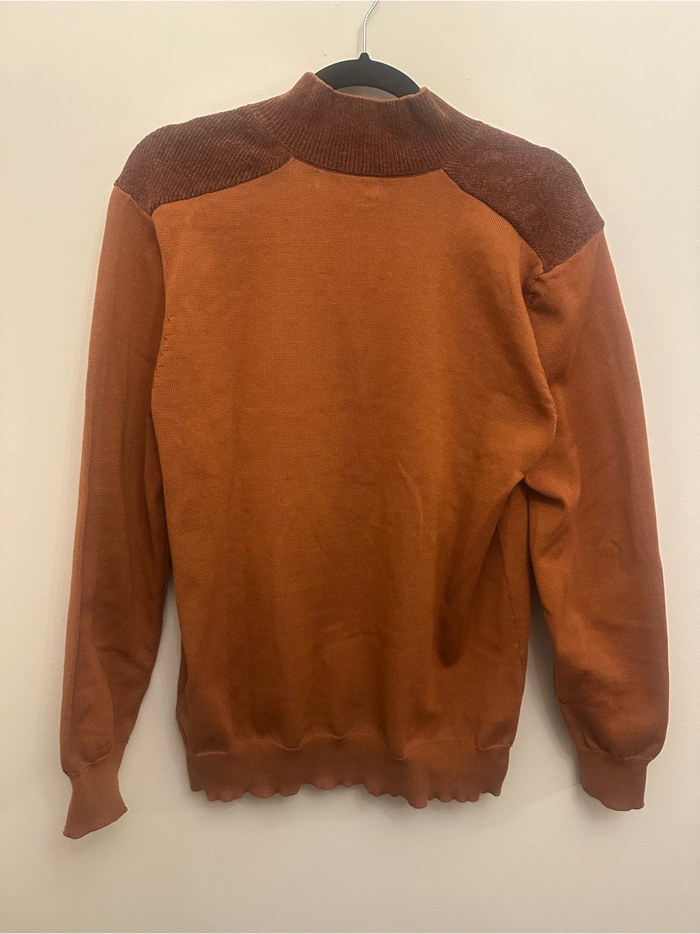 Paul Jones Men’s Brown Quarter Zip Mock Neck Knit Sweater Size M - Picture 3 of 3